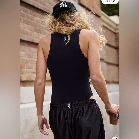 NWT Free People Movement Never Better Logo Bodysuit in Black - Picture 4 of 5